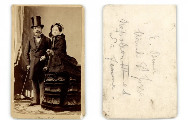 Portrait CDV Eugénie De Montijo - Tirage Albuminé Original 1865 - 6,5 X 10,5 Cm