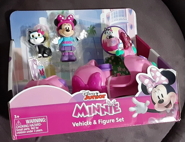 Disney Junior - Minnie Mouse & Figaro the cat with motor bike & side car. NIB