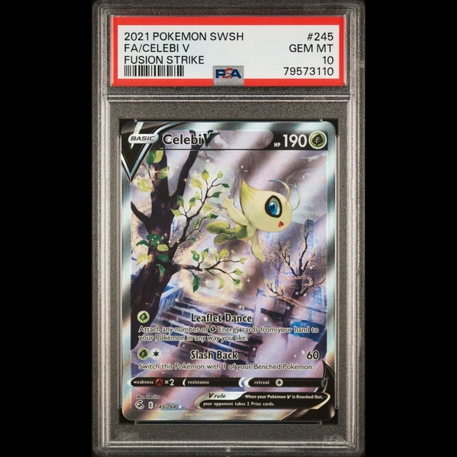 2021 Pokemon SWSH Fusion Strike Celebi V Alternate Alt Adt #245 - PSA 10 GEM MT