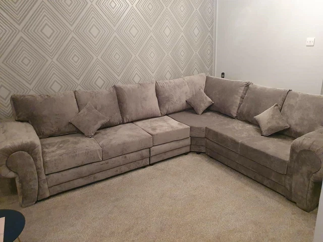 HIGH QUALITY 3C2 FULLBACK Verona Corner Sofa in Mink Designer