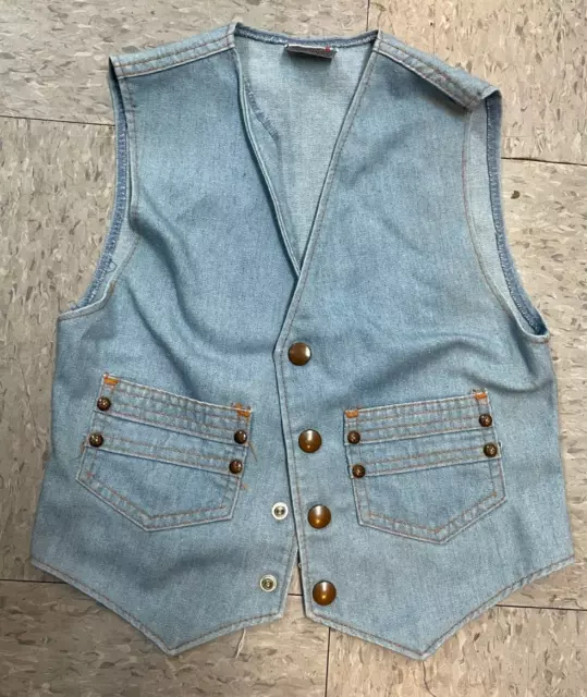 Vintage Billy the Kid Brand Denim Childrens Vest 1960's? Size 10 Fashion Prop