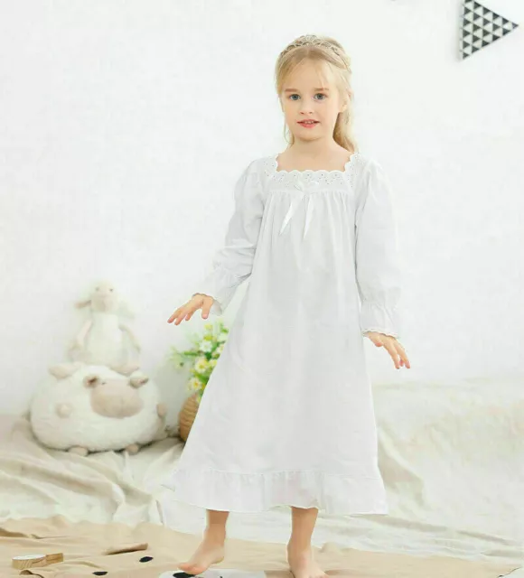 Girl Fairy Cotton Sleepwear Victorian Vintage Nightie Nightdress Age 9 10 11 12