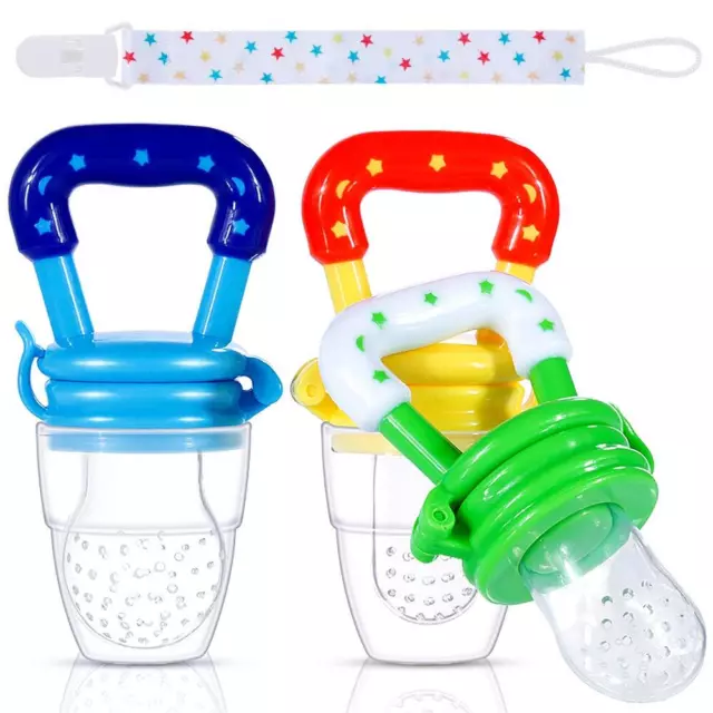 3 Piezas Chupete Fruta,Baby Feeder Pacifiers de 3 Tamaños Diferentes con uno