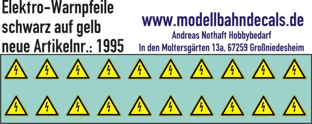 Elektro-Warnpfeile gelb/schwarz - NEU Siebdruck von Kreye-Decals, 120-1995