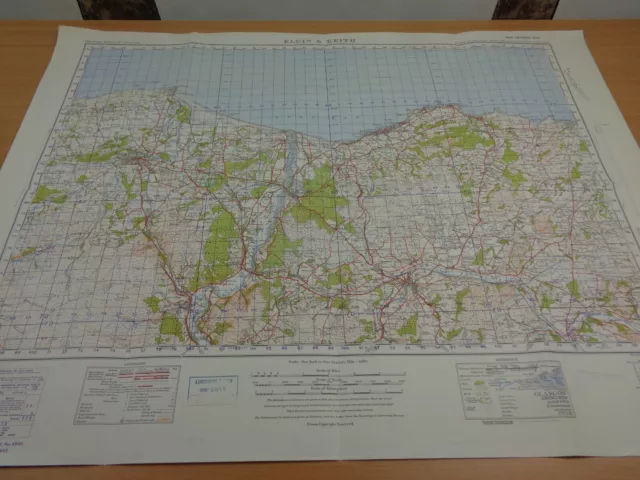 WW2 map "ELGIN & KEITH" with SECRET ROCKET BASE INK STAMP (V1 & V2 ROCKETS)