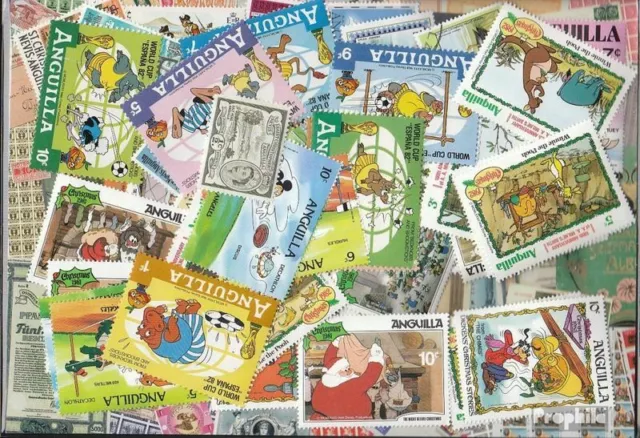 Briefmarken Anguilla 100 verschiedene Marken