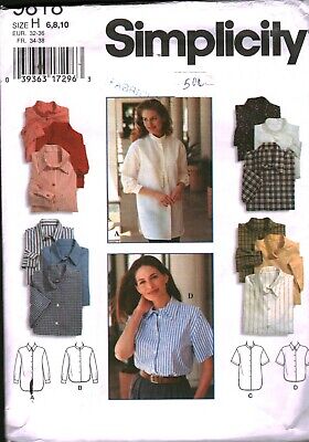 9818 Vintage Simplicity SEWING Pattern Misses Loose Fitting Button Front Shirt 6