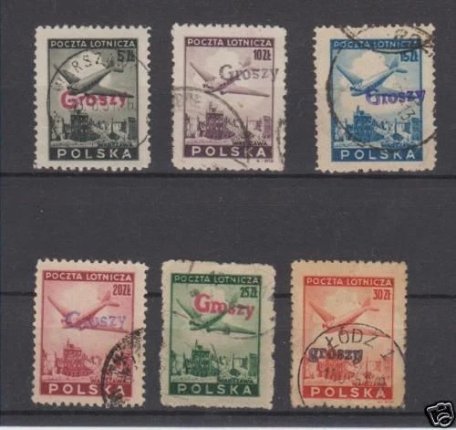 Poland 1950 Groszy Ovpt On Scott C13-C18  Michel 564-565 A-B-C Vfu
