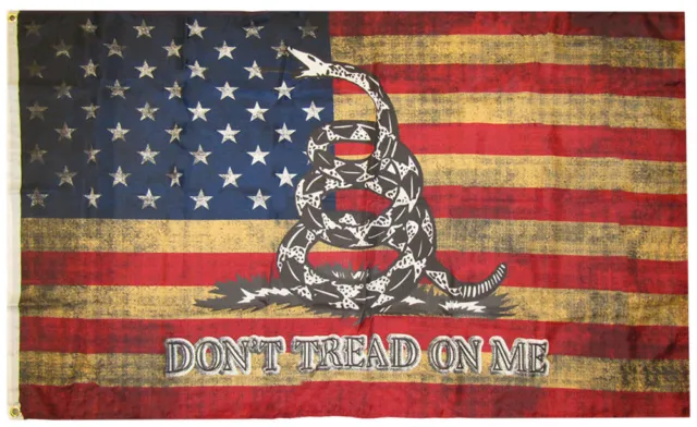 American Gadsden Don't Tread On Me Vintage 100D Woven Poly Nylon 3x5 3'x5' Flag