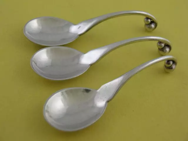 Sterling GEORG JENSEN Salt Spoon Blossom no.110 Denmark ~ $69 each