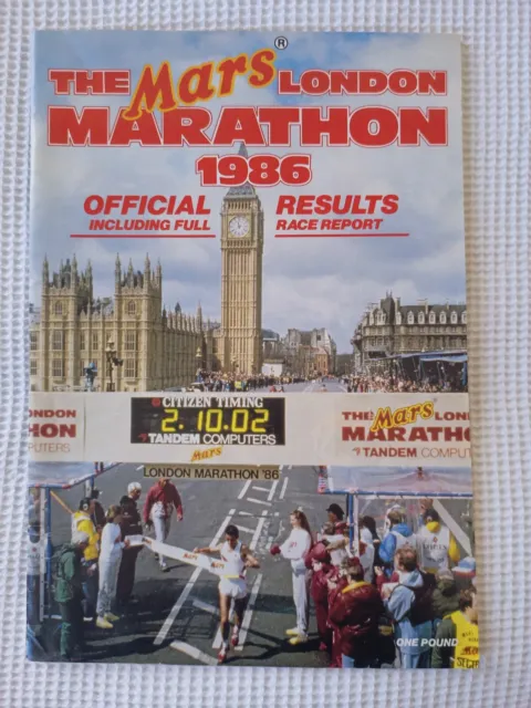 London Marathon 1986 Official Results Magazine