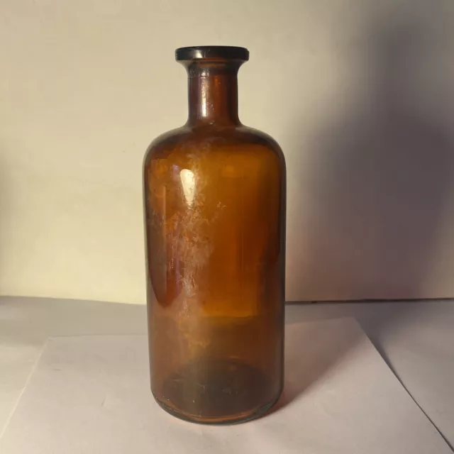 Vintage Amber Glass Apothecary Bottle