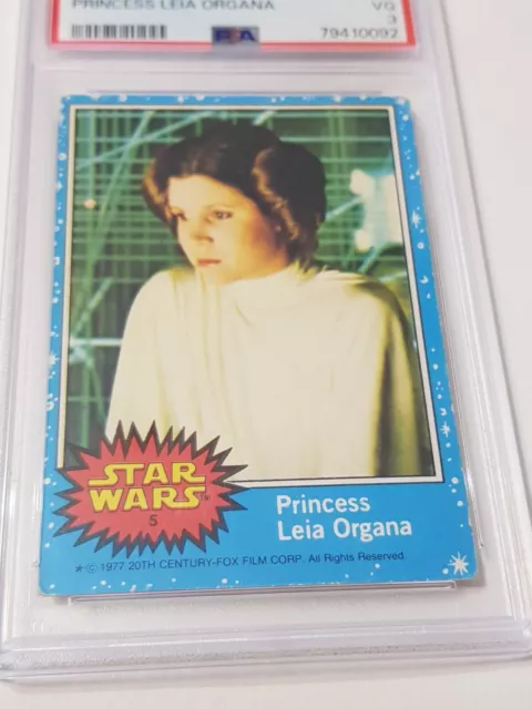 1977 Scanlens Star Wars Princess Leia Organa #5 PSA 3 VG Rookie Card (#160) 3