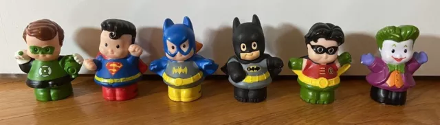 Little People Characters DC Comic Superheroes Lot of SIX Fisher Price Collectors