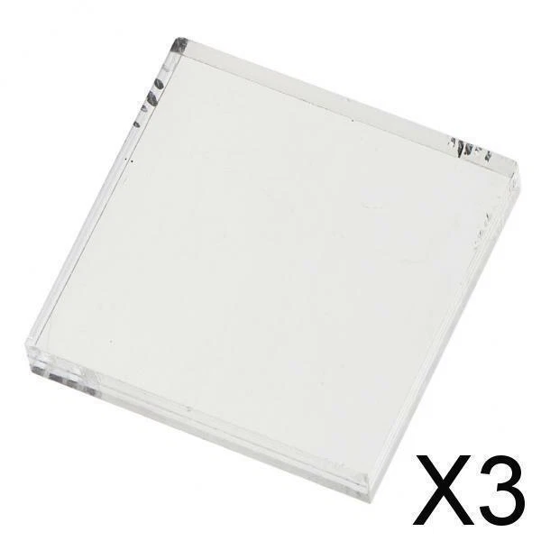 3x Square Acrylic Block Stamp Block Stamping Tools for DIY Crafts 5x5cm