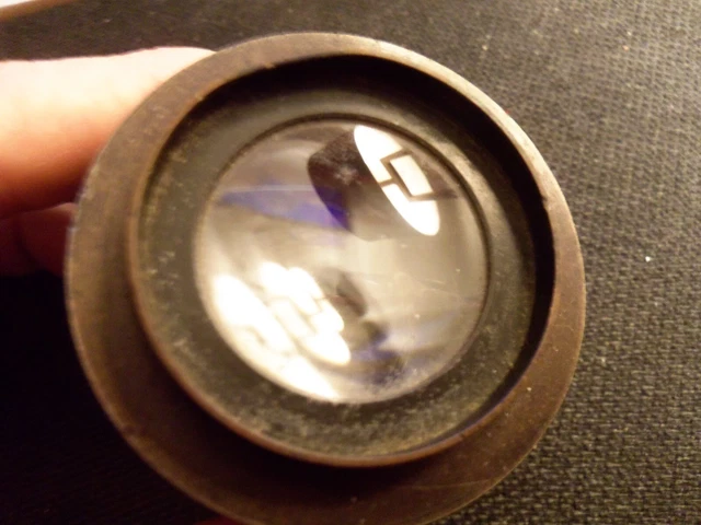 Vintage brass telescope or microscope optic lens eyepiece