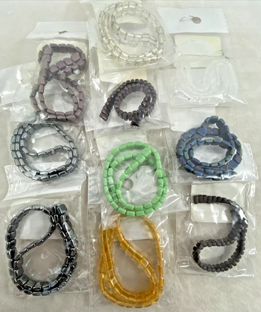Mix Lot CZECH GLASS ~ 10 ~ Bags ~ Various Colors / Sizes ~ 2 HOLES Beads WRG8