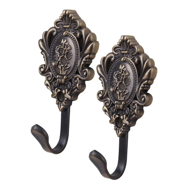 2pcs Curtain Tie Backs Hooks Vintage Drapery Hold Back Holdbacks Wall Hooks