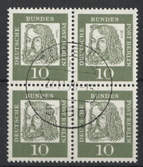 Berlin 1961 Mi.-Nr. 202 im Viererblock, gestempelt - 10 Pf. Bedeutende Deutsche