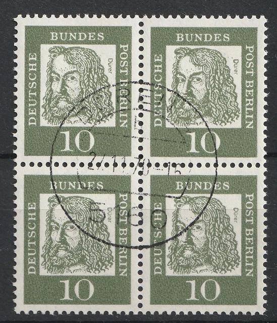 Berlin 1961 Mi.-Nr. 202 im Viererblock, gestempelt - 10 Pf. Bedeutende Deutsche
