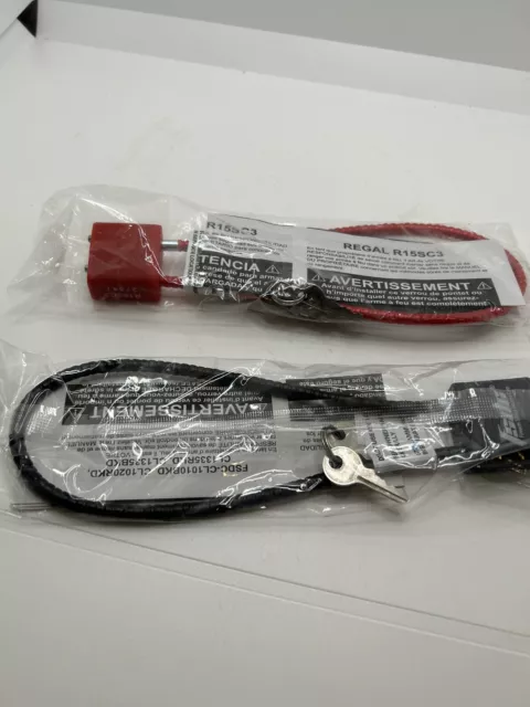 2 Lot 15" Firearm Safety Cable Lock  Red Regal Black FSDC Firearm Safety Devices