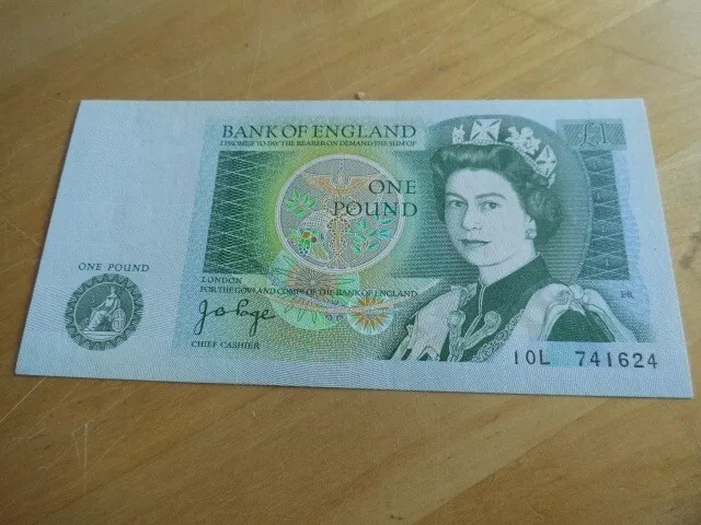 1978 Bank of England Elizabeth II, One pound £1, Page "10L" banknote