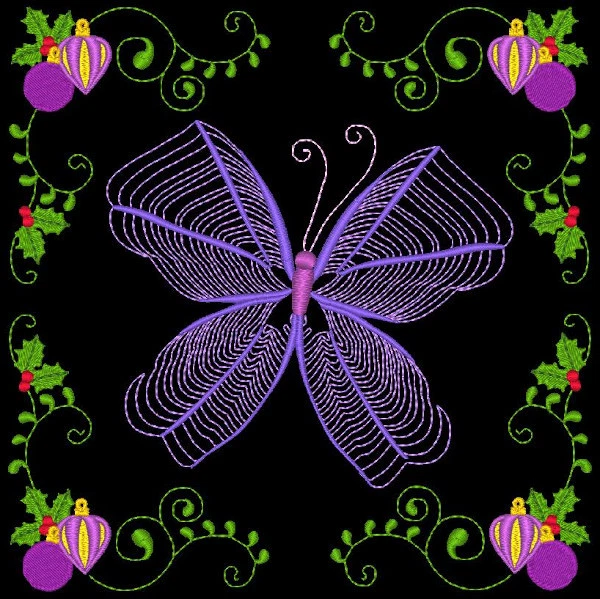 Christmas Flutterbys - 30 Machine Embroidery Designs (Azeb) 6