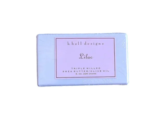 K Hall Designs Bar of Soap Triple Milled Shea Butter Olive Oil LILAC 8 oz New