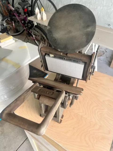 Antique Printing Press Desktop Table Top Letterpress Office Machine Patent  1904
