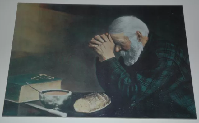 Eric Enstrom GRACE 7.5x10 unframed mounted textured print, old man giving thanks