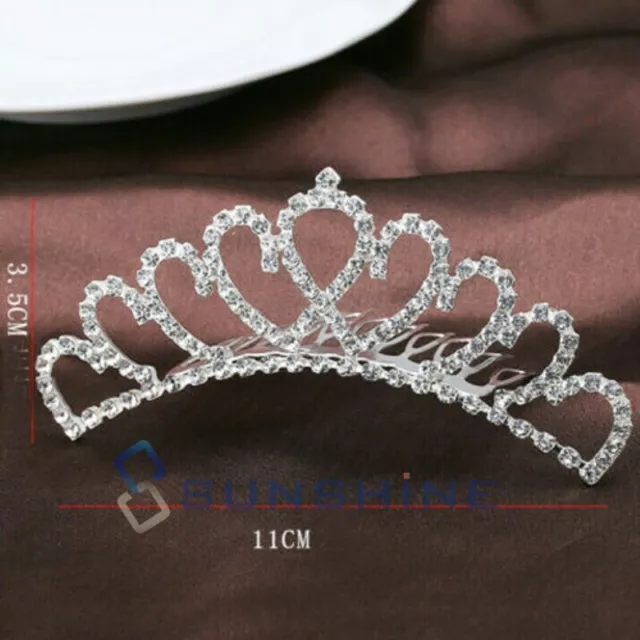 Rhinestone Kid Girl Crystal Tiara Hair Band Bridal Princess Prom Crown Headband