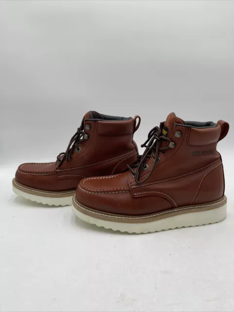 WOLVERINE MEN'S MOC Toe Wedge Work Boot Brown Size 9M $54.99 - PicClick