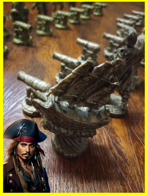 Vintage 2006 Disney Pirates of the Caribbean Dead Man's Chest Chess Set Pieces