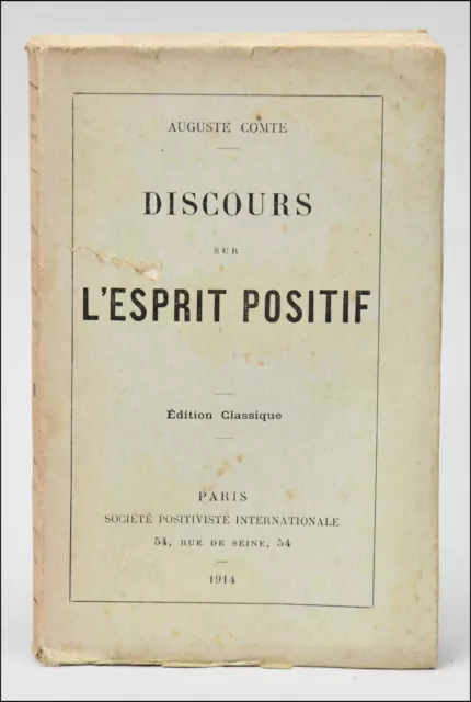 DISCOURS sur l'ESPRIT POSITIF - Auguste COMTE 1914 - PHILOSOPHIE