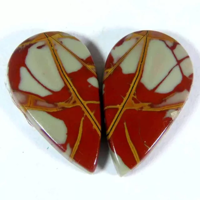 27.05Cts.100%Natural Noreena Jasper Matched Pair Cab Pear 14x24x4mm Top Gems