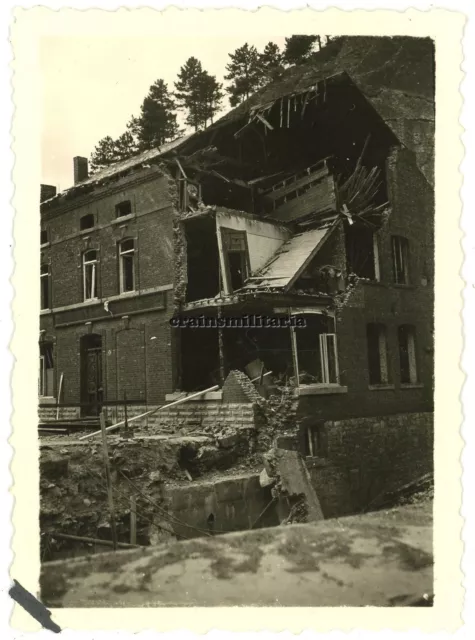 ORIG. FOTO ZERSTÖRTE Häuser am Bahnhof JEMELLE Rochefort Ardennen ...