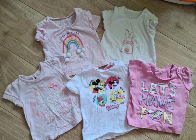 Baby Girls 0-3 Months Tops Tshirt Matalan Primark Mummy Bow Pink disney bundle