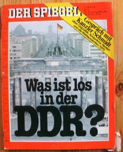 ZEITSCHRIFT DER SPIEGEL 1978, Nr. 3; Was ist los in der DDR?; für Sammler EUR 8,50 PicClick DE
