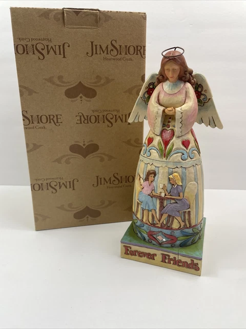 Jim Shore Angel Friends "Friendship Makes Life Worth Living" 2007 #4009247 9.5"