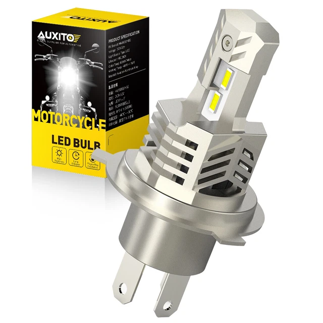 AUXITO 9003 H4 HB2 Kit Fari LED 6500K 6000 LM Lampadine Proiettori Moto