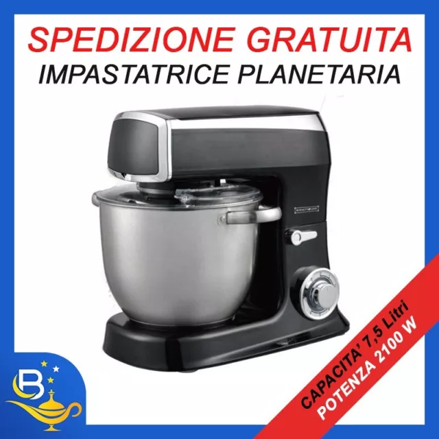 macchina IMPASTATRICE PLANETARIA elettrodomestici cucina multifunzione 7,5 litri