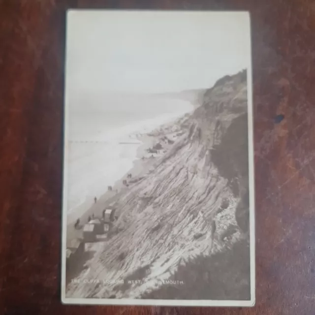 Cliffs Looking West & Beach, Bournemouth. Unposted Postcard.