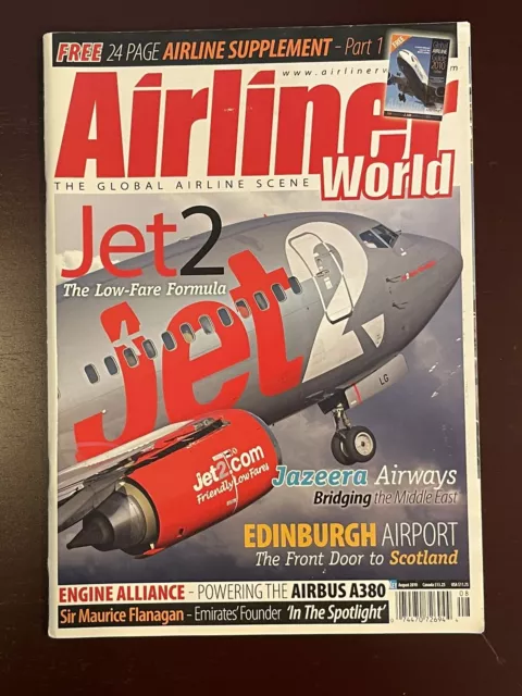 AIRLINER WORLD Magazine Jet 2 Low-Fare Formula, 24 Page Airline supp. Aug 2010