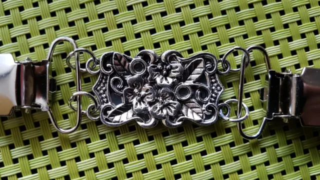 Brosche Verschluss  Schmuck Clip für Strickjacke oder Schal Klemme Farbe Silber