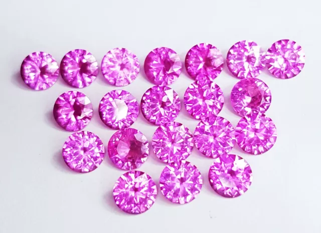 Natural Pink Sapphire 6 MM 20 Pcs Loose Gemstone Certified Round Cut Ceylon Lot