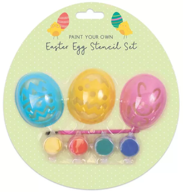 Paint Your Own Easter Egg Decoration Stencil Set Kit With Colours