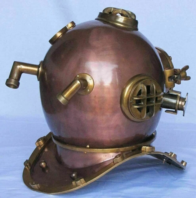 FULL SIZE NAUTICAL 18 Inch Antique Mark V Diving Divers Helmet U.S Navy ...