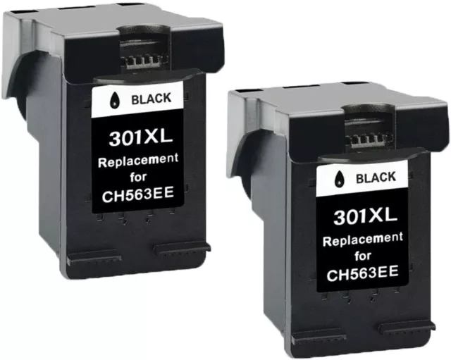 2 Cartuchos Tinta Compatibles Con Hp 301 Xl Negro 1510 1512 2050 2540 3050