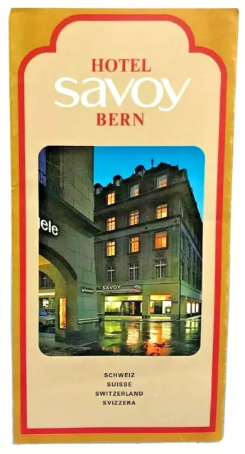 Vintage Savoy Hotel Bern Switzerland Travel Tourist Brochure Photo Images 1979