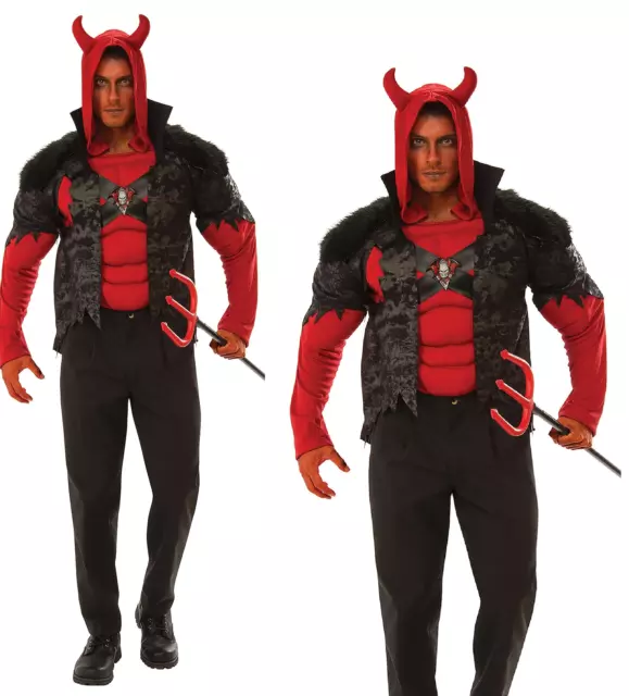 Mens Devil Costume Adults Halloween Devils Fancy Dress Outfit